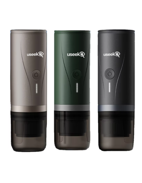 USEEK Macchina Espresso Portatile USB-C 20 bar, compatibile capsule NS e caffè macinato, con borsa da viaggio