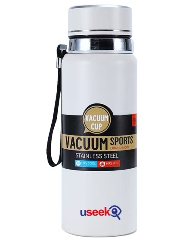 USEEK Borraccia Termica Digitale 1000 ml in acciaio inox 316 con display LED touch, isolamento 24 ore, filtro tè e laccio