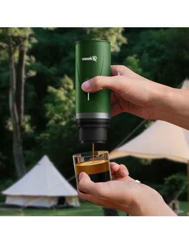 USEEK Macchina Espresso Portatile USB-C 20 bar, compatibile capsule NS e caffè macinato, con borsa da viaggio