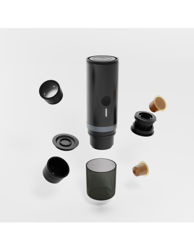 USEEK Macchina Espresso Portatile USB-C 20 bar, compatibile capsule NS e caffè macinato, con borsa da viaggio