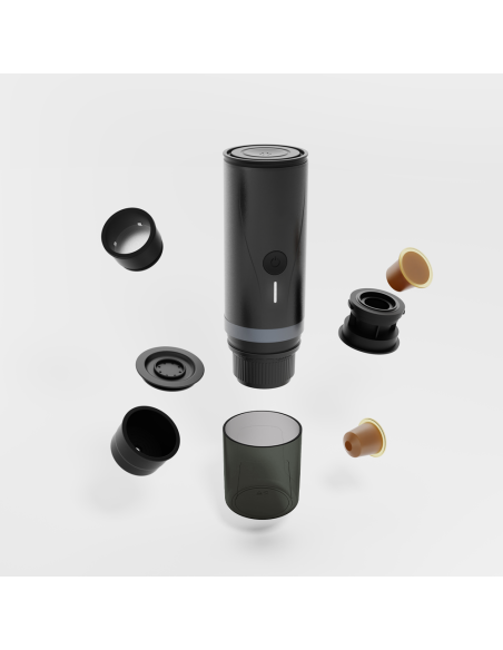 USEEK Macchina Espresso Portatile USB-C 20 bar, compatibile capsule NS e caffè macinato, con borsa da viaggio