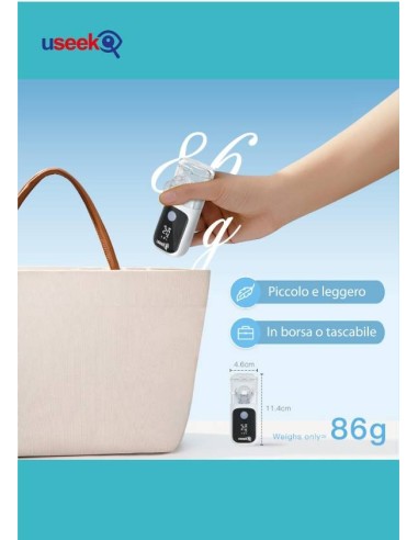 USEEK Nebulizzatore Portatile Mesh ricaricabile, silenzioso ≤20 dB, display LED, pulizia automatica, 3 velocità, adulto/bimbo