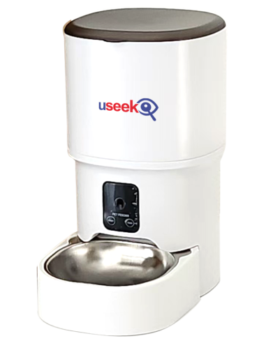 USEEK Smart Ciotola Automatica Wi-Fi per Cani e Gatti con App, videocamera e audio, pasti programmabili da smartphone