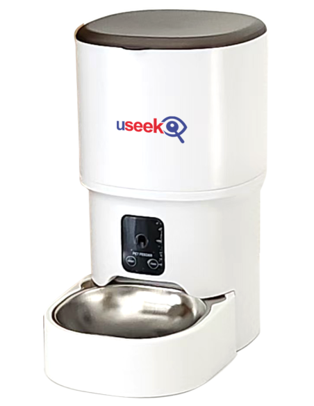 USEEK Smart Ciotola Automatica Wi-Fi per Cani e Gatti con App, videocamera e audio, pasti programmabili da smartphone