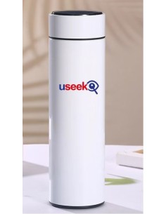 USEEK Borraccia Termica Smart 500 ml con display LED touch, acciaio inox 304, isolamento 24 ore, antigoccia, BPA free 2