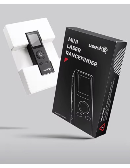 USEEK Mini Misuratore Laser Digitale 30 m USB-C, precisione 1 mm, display LCD, multifunzione Area Volume Pitagora, 28 g