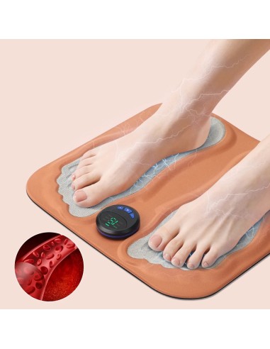 USEEK Massaggiatore Plantare EMS con telecomando, ricaricabile USB, 6 modalità e 15 intensità, sollievo dolore e circolazione