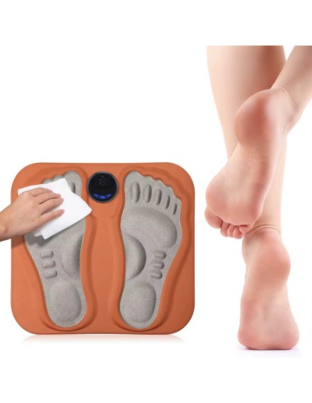 USEEK Massaggiatore Plantare EMS con telecomando, ricaricabile USB, 6 modalità e 15 intensità, sollievo dolore e circolazione