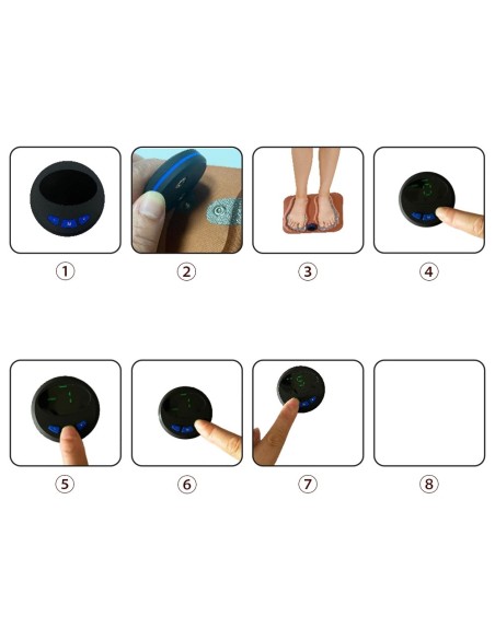 USEEK Massaggiatore Plantare EMS con telecomando, ricaricabile USB, 6 modalità e 15 intensità, sollievo dolore e circolazione