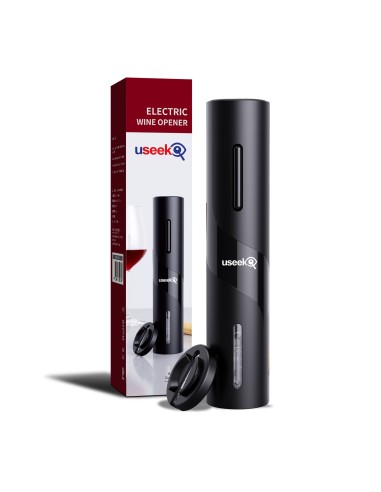 USEEK Cavatappi Elettrico USB-C ricaricabile con tagliacapsule, apribottiglie automatico, batteria 500 mAh, idea regalo vino
