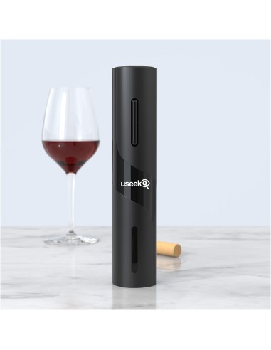USEEK Cavatappi Elettrico USB-C ricaricabile con tagliacapsule, apribottiglie automatico, batteria 500 mAh, idea regalo vino